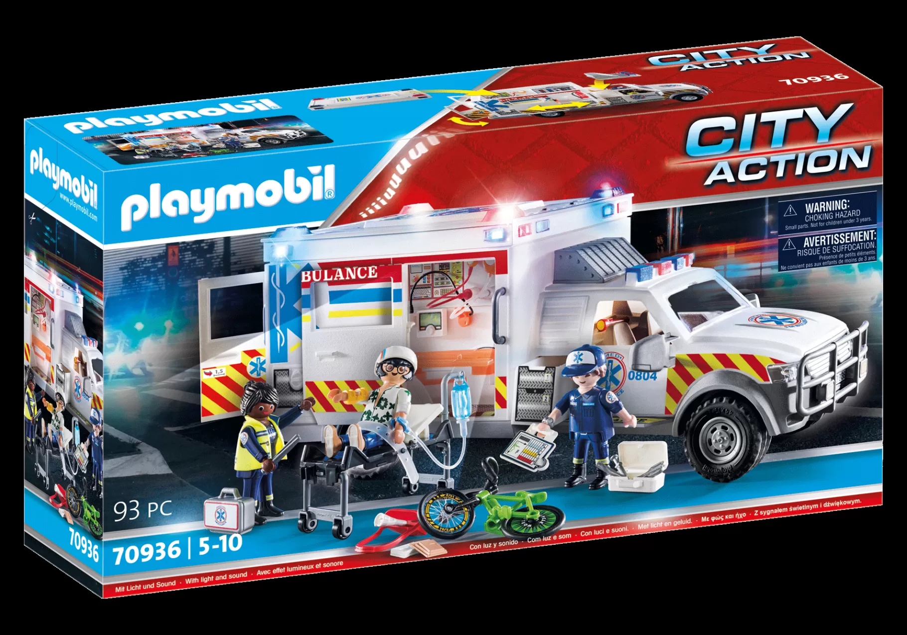 Akcja I Przygoda | Bohaterowie Dnia Codziennego | PLAYMOBIL Ambulans pogotowia ratunkowego: US Ambulance