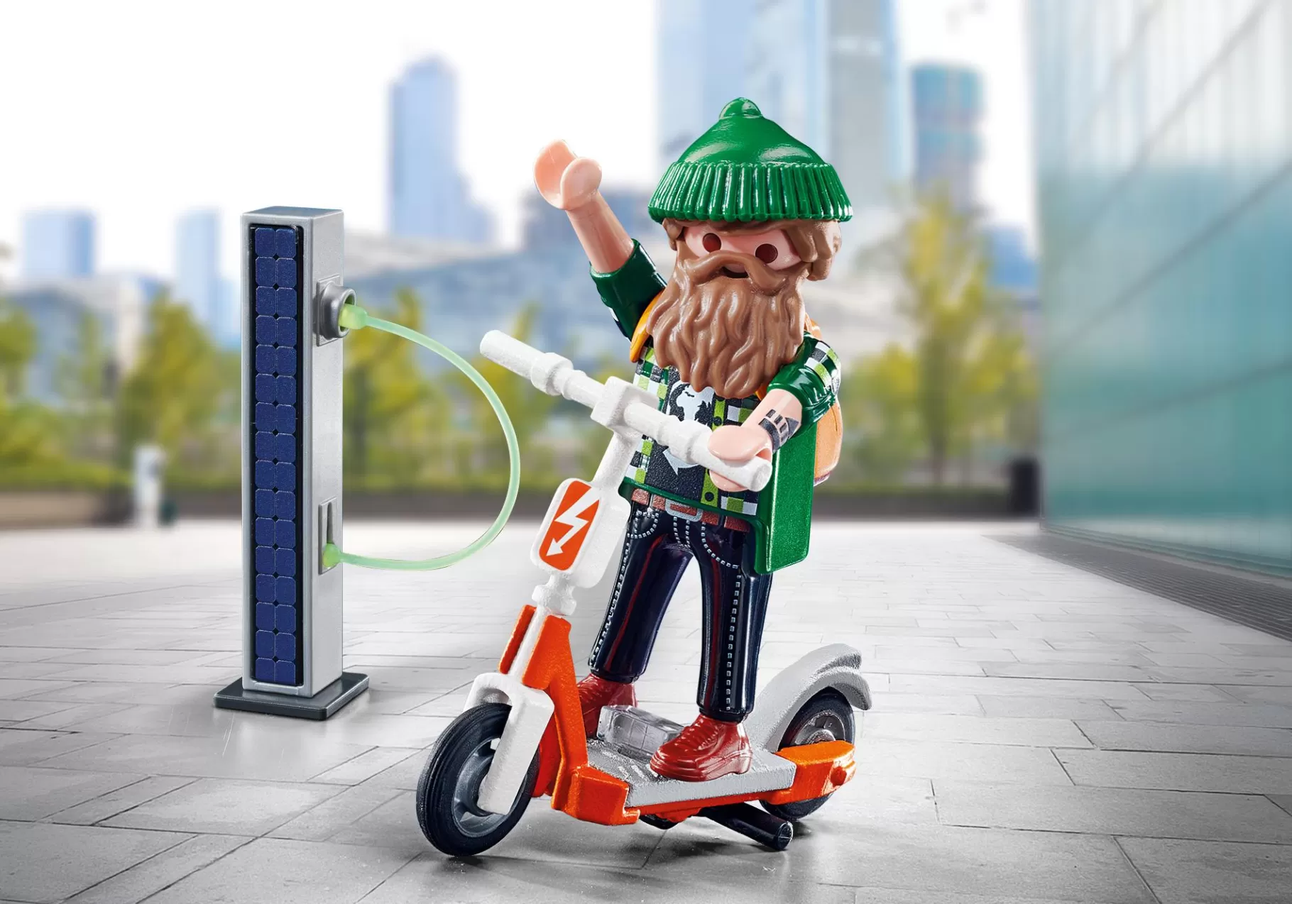 Życie Rodzinne | Akcja I Przygoda | PLAYMOBIL Hipster z elektryczną hulajnogą