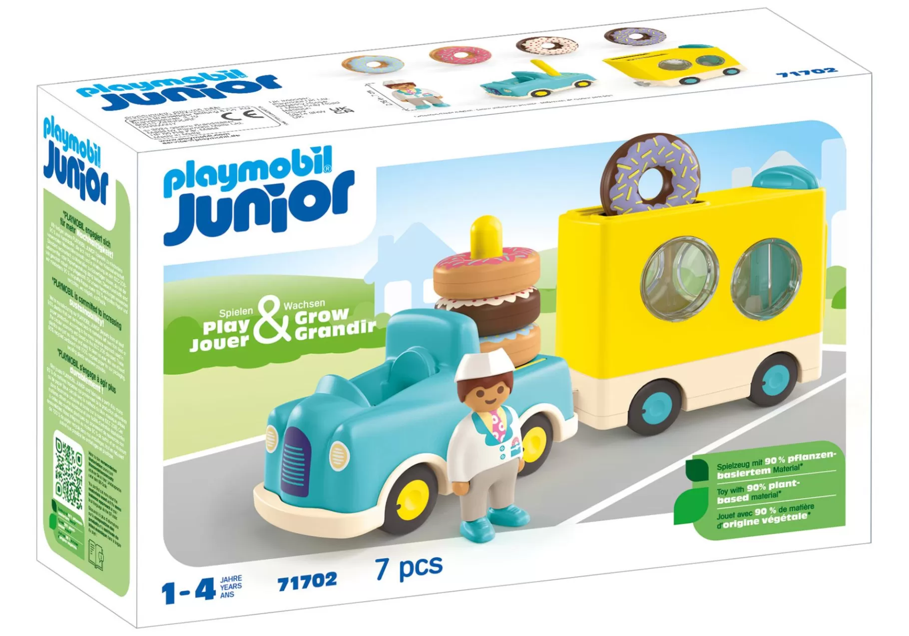 Życie Rodzinne | PLAYMOBIL JUNIOR: Szalony Donut Truck z funkcją układania i sortowania