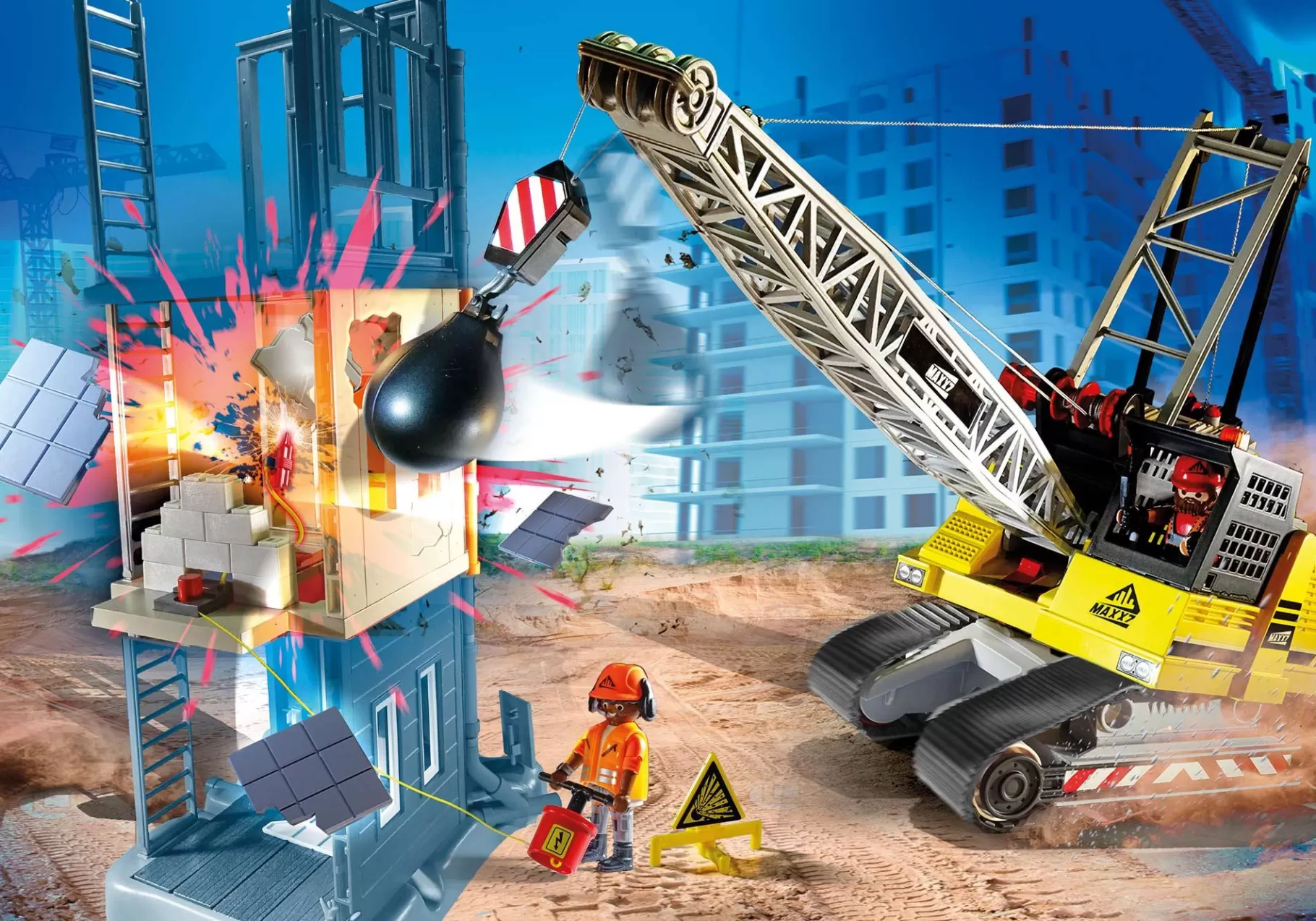 Akcja I Przygoda | Action Heroes | PLAYMOBIL Koparka linowa z elementem konstrukcyjnym