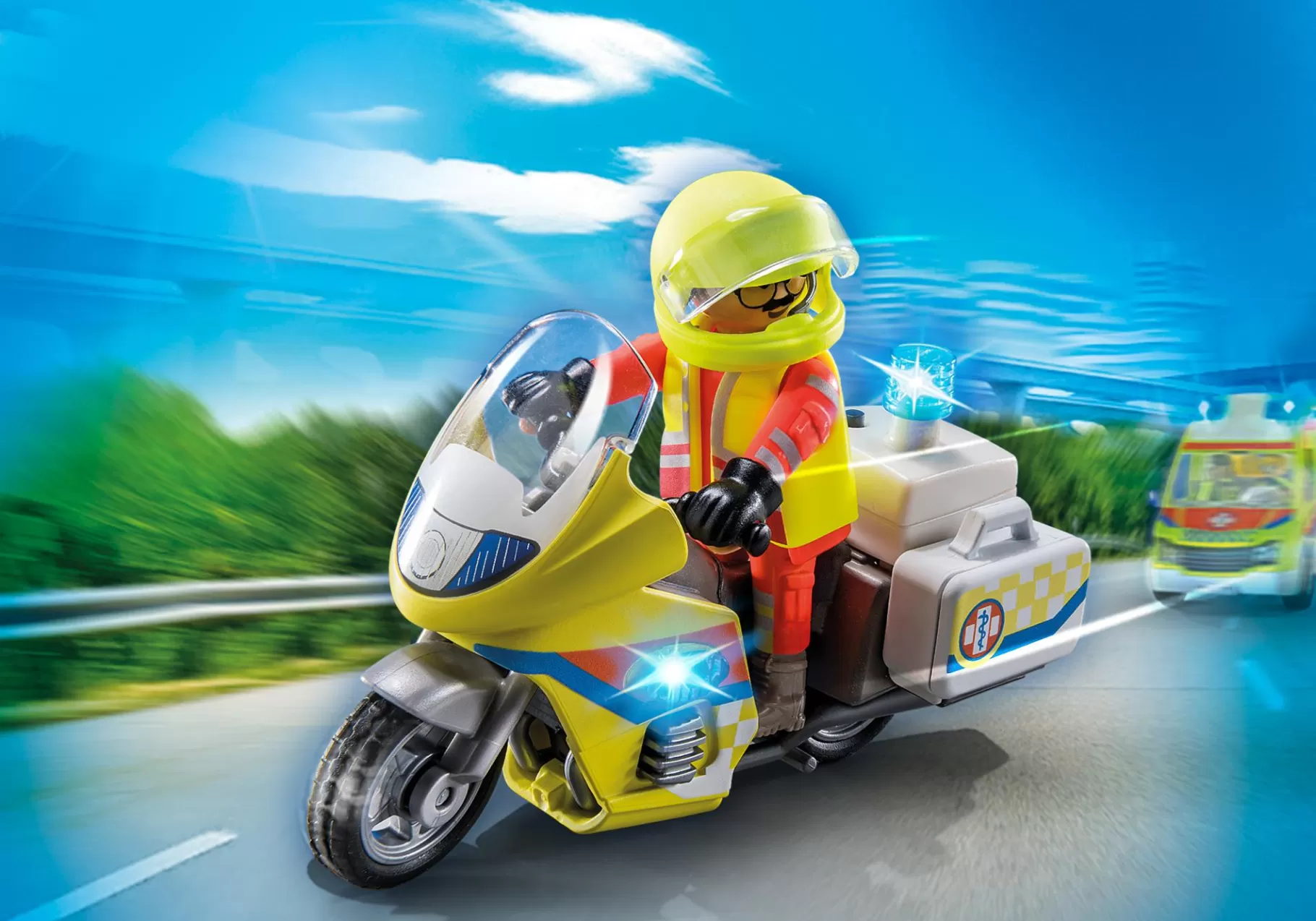 Bohaterowie Dnia Codziennego | My Life | PLAYMOBIL Motor ratunkowy ze światłem