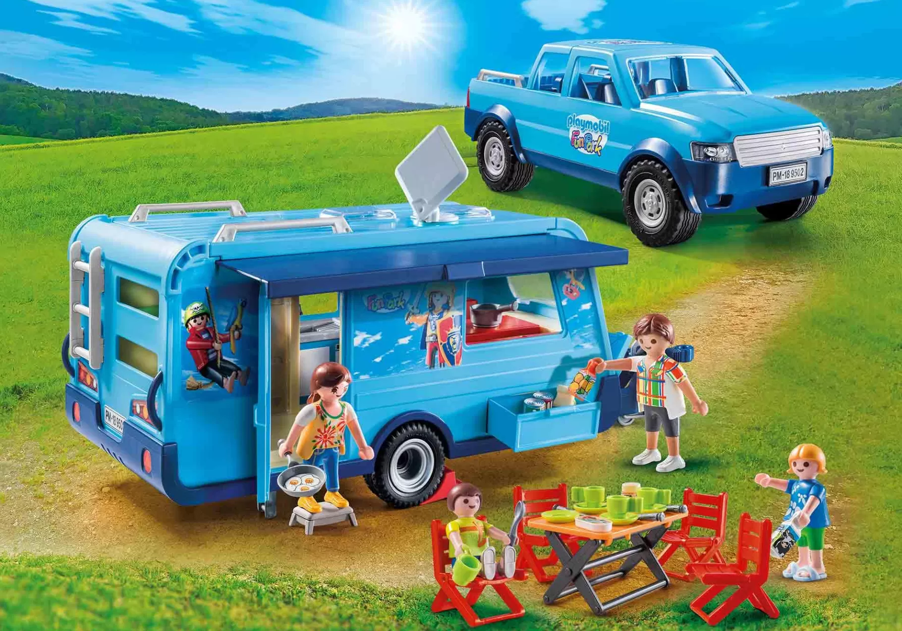 Życie Rodzinne | My Life | PLAYMOBIL Pick-Up z przyczepą kempingową FunPark