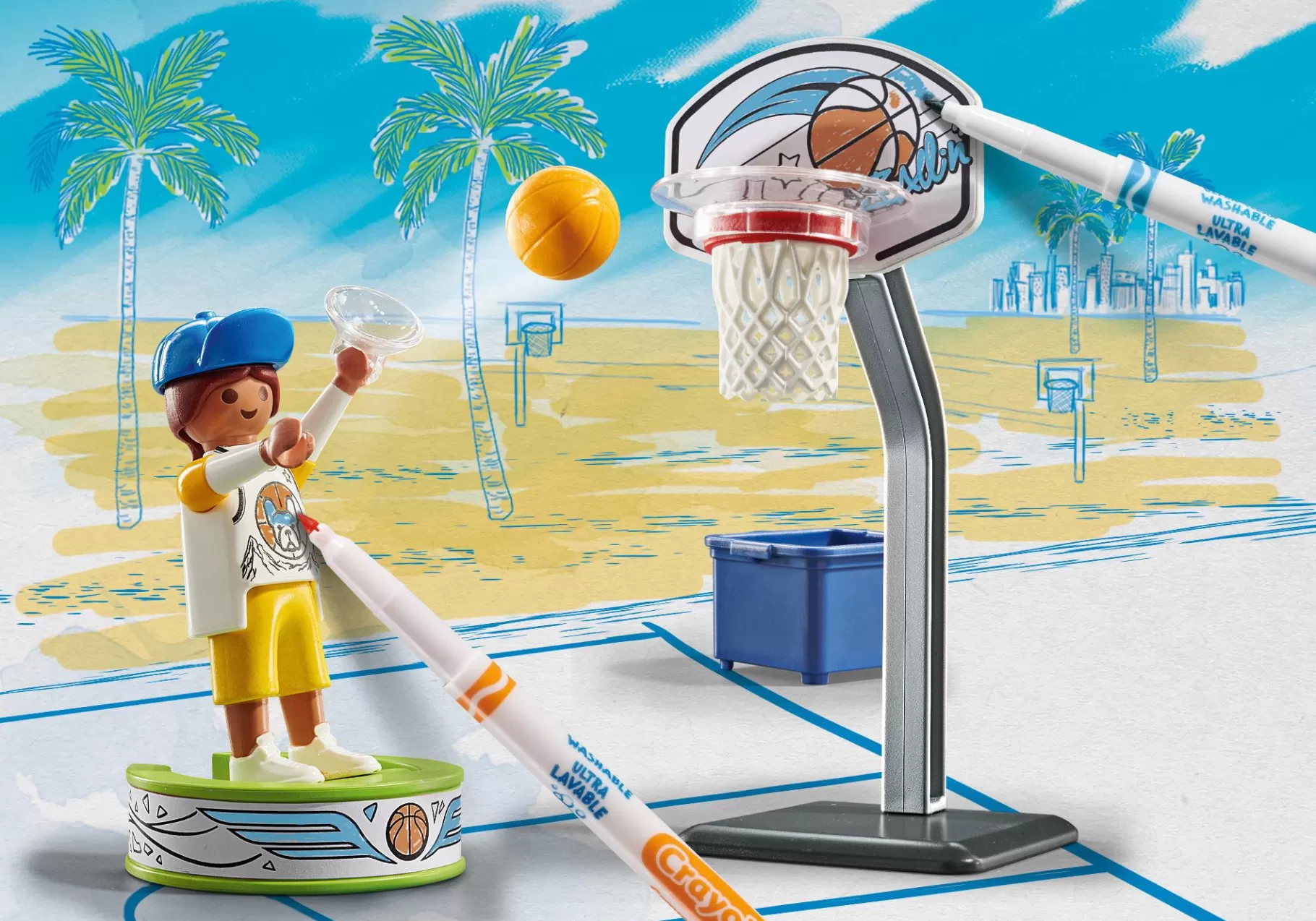 Życie Rodzinne | PLAYMOBIL Color Skater z piłką do koszykówki