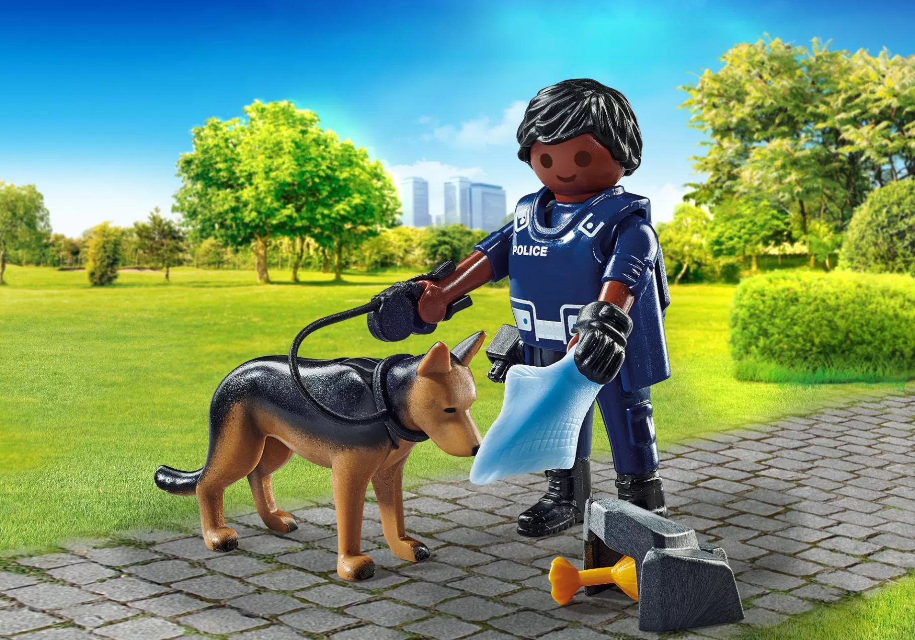 Akcja I Przygoda | Bohaterowie Dnia Codziennego | PLAYMOBIL Policjant z psem tropiącym