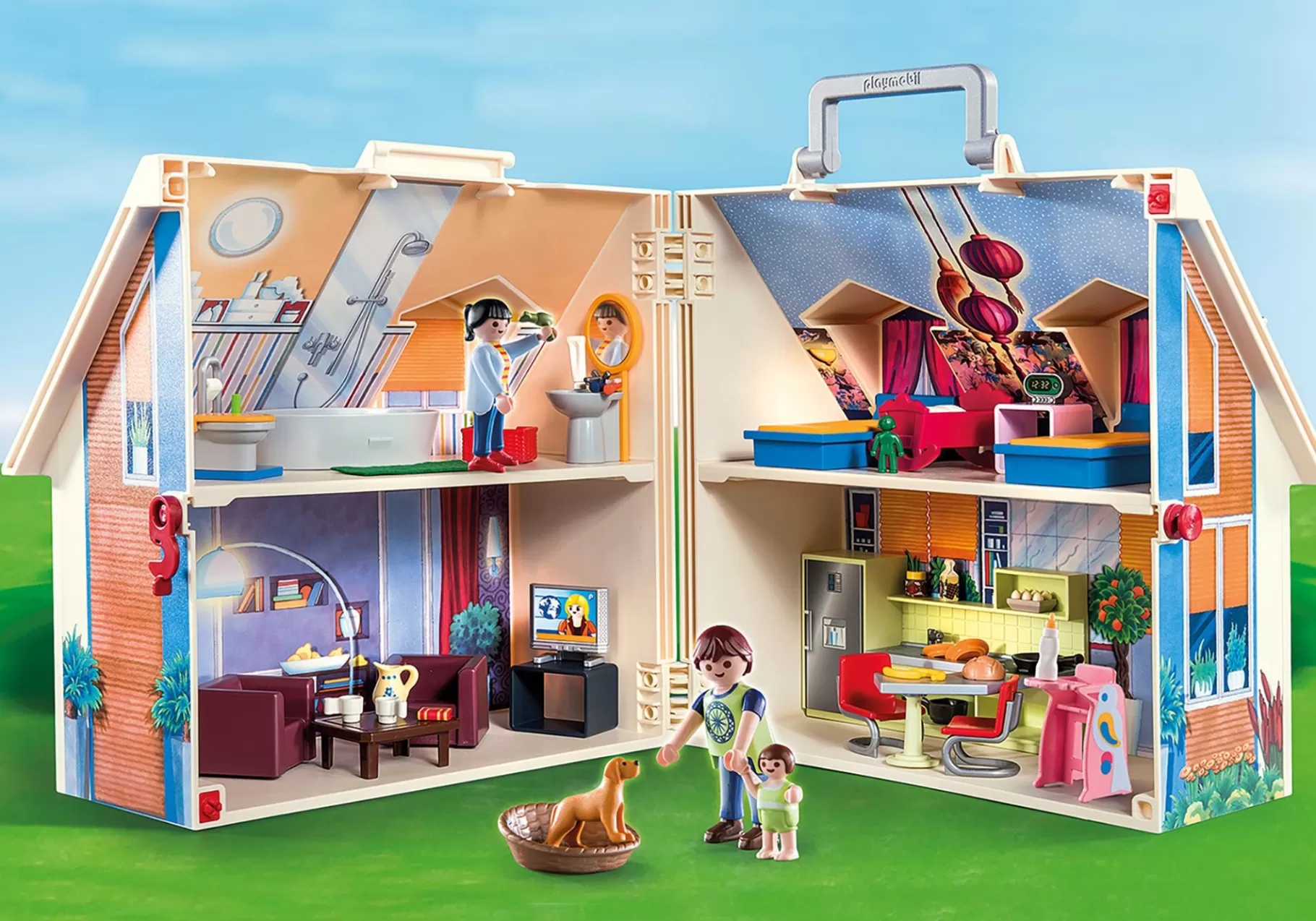 Życie Rodzinne | Dollhouse | PLAYMOBIL Przenośny domek dla lalek