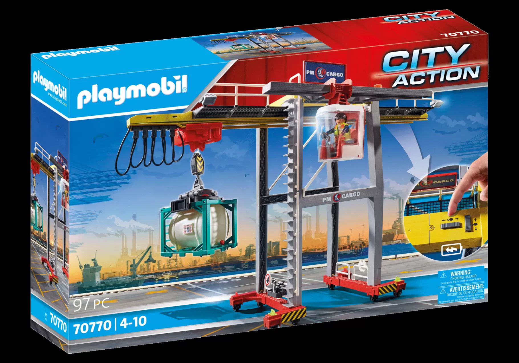 Akcja I Przygoda | Action Heroes | PLAYMOBIL Suwnica z kontenerami