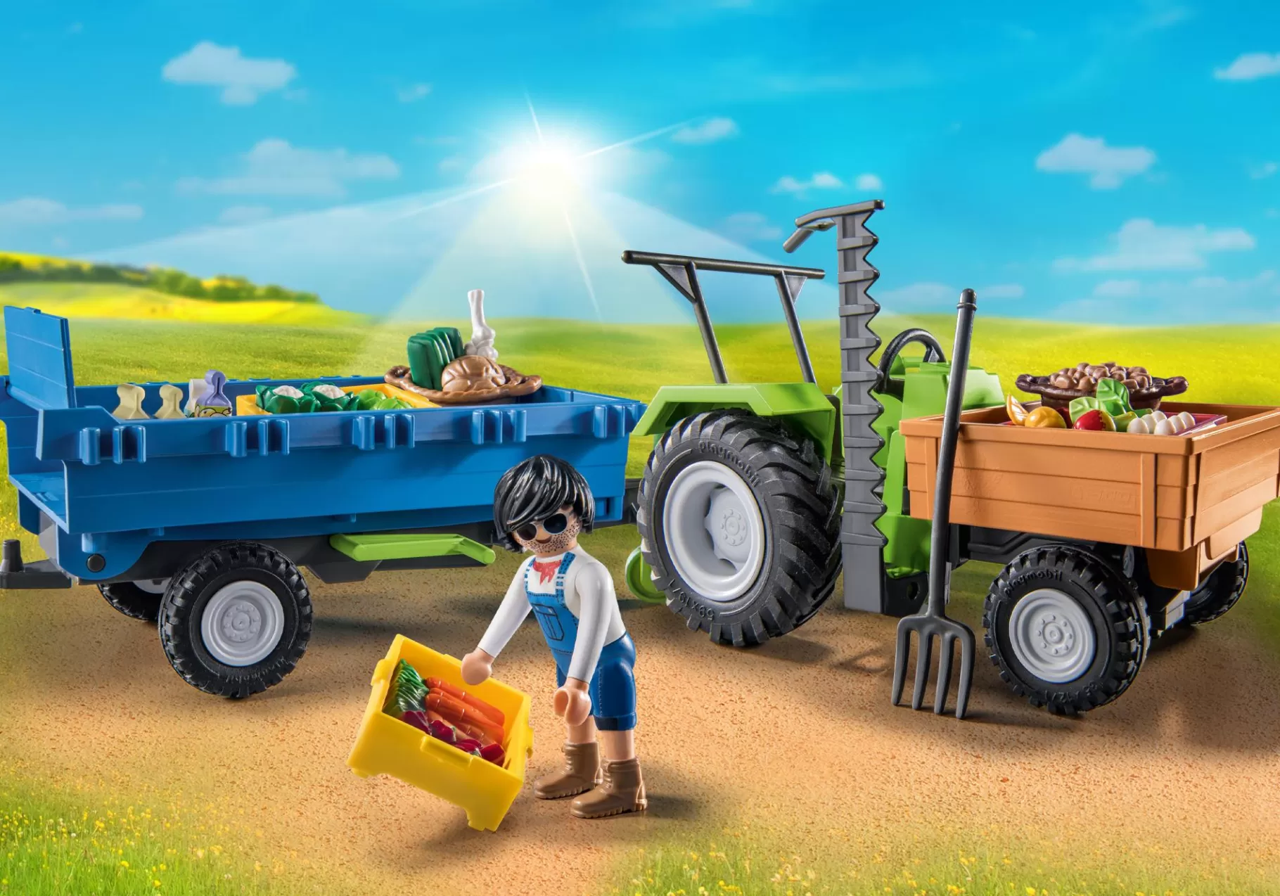 Zwierzęta | PLAYMOBIL Traktor z przyczepą